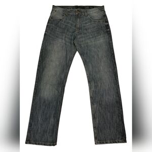 AUTHENTIC PD&C SLIM STRAIGHT SLIGHTLY DISTRESSED LIGHTWEIGHT JEANS SIZE 34 X 32